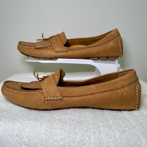 Women’s Cole Haan fringe tan leather Air Tobin tasseled driving moccasins size 9 - Picture 9 of 10